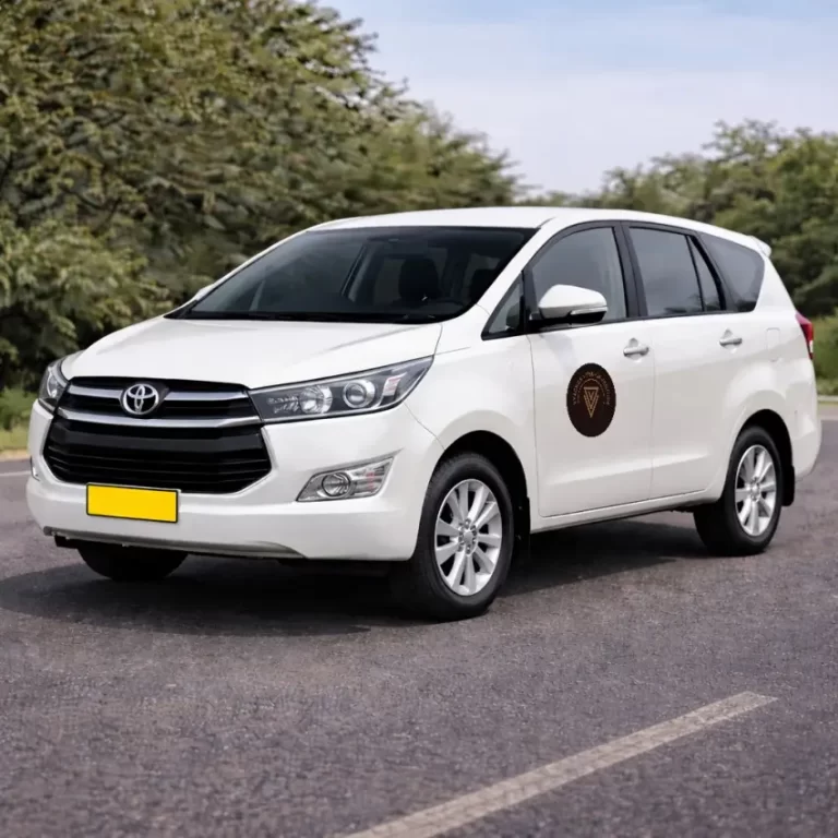 Spacious Toyota Innova SUV available for premium outstation tourist cab services in Jim Corbett National Park.